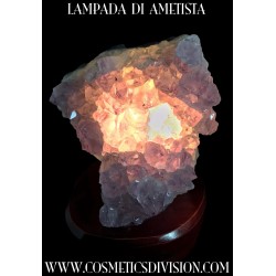 LAMPADA DI AMETISTA, (completa di lampadina e cavo con interrutore), 12 X 12 cm.,1999 gr., WWW.COSMETICSDIVISION.COM