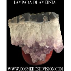 LAMPADA DI AMETISTA, (completa di lampadina e cavo con interrutore), 12 X 12 cm.,1999 gr., WWW.COSMETICSDIVISION.COM