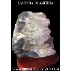 LAMPADA DI AMETISTA, (completa di lampadina e cavo con interrutore), 12 X 12 cm.,1999 gr., WWW.COSMETICSDIVISION.COM